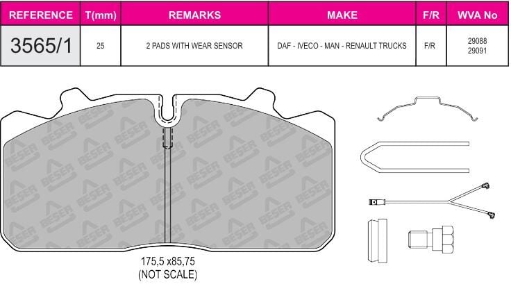 Disk Fren Balatası - Eco 29088 / Man 12153 Fişli | Beşer