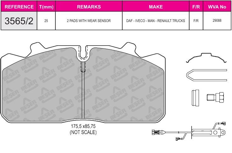 Disk Fren Balatası - Eco 29088 / Otokar Otobüs | Beşer