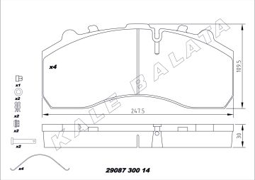 Disk Fren Balatası - Wva No: 29042/29059 - Mercedes – Scanıa – Bpw – Man - Ön/Arka | Oem No: 204552 - Kale Balata