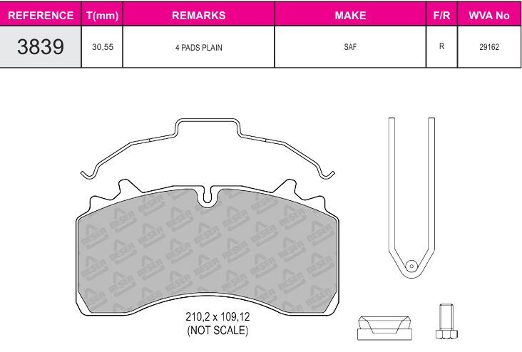 Disk Fren Balatası - Eco 29162 / Saf Dorsey | Beşer