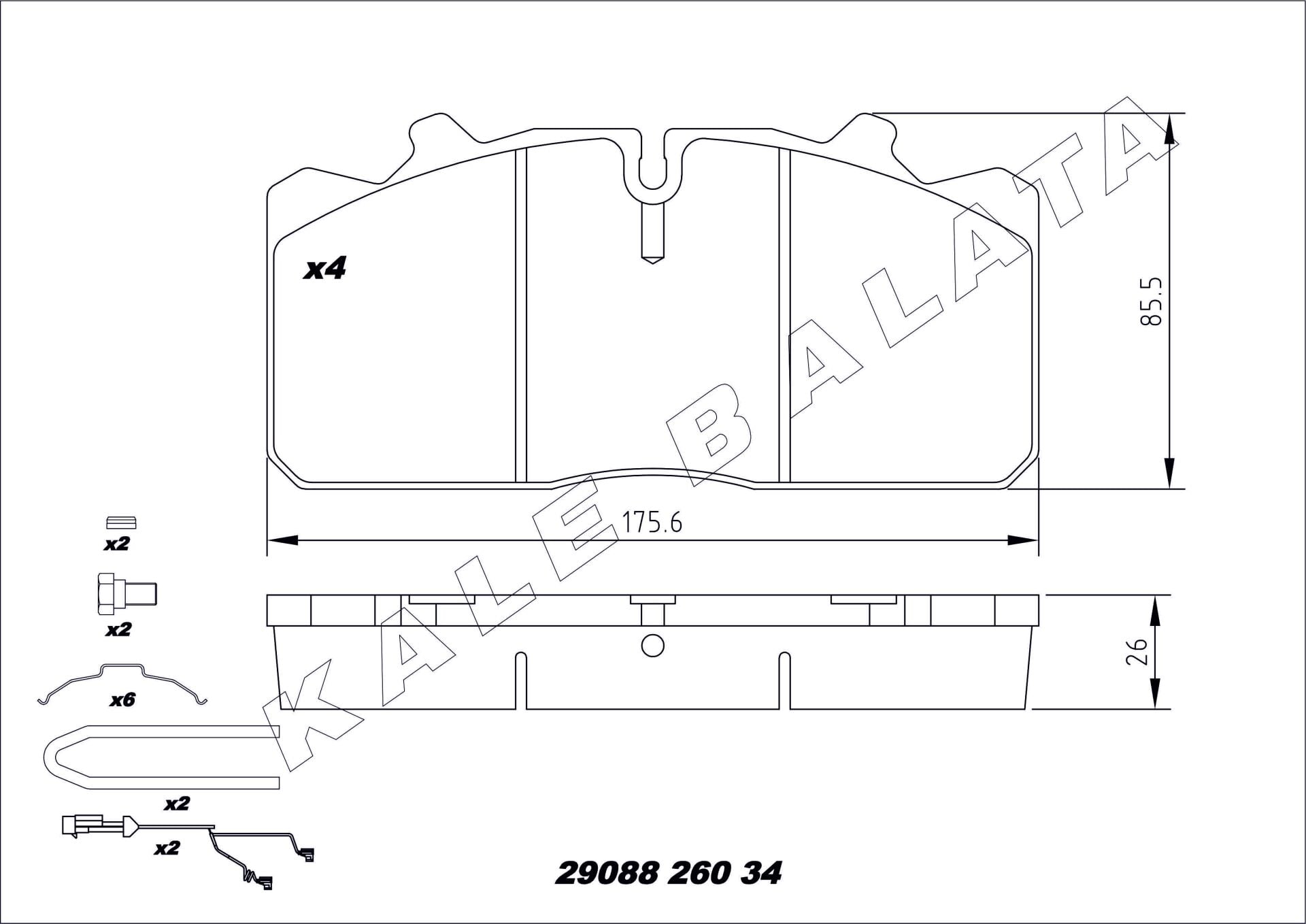 Disk Fren Balatası - Ön Arka 29088 Daf Lf 45 Iveco Eurocargo I,Iıı Man Bmc Pro 518 522 Mıtsubıshı Renault Mıdlum Otokar Sultan