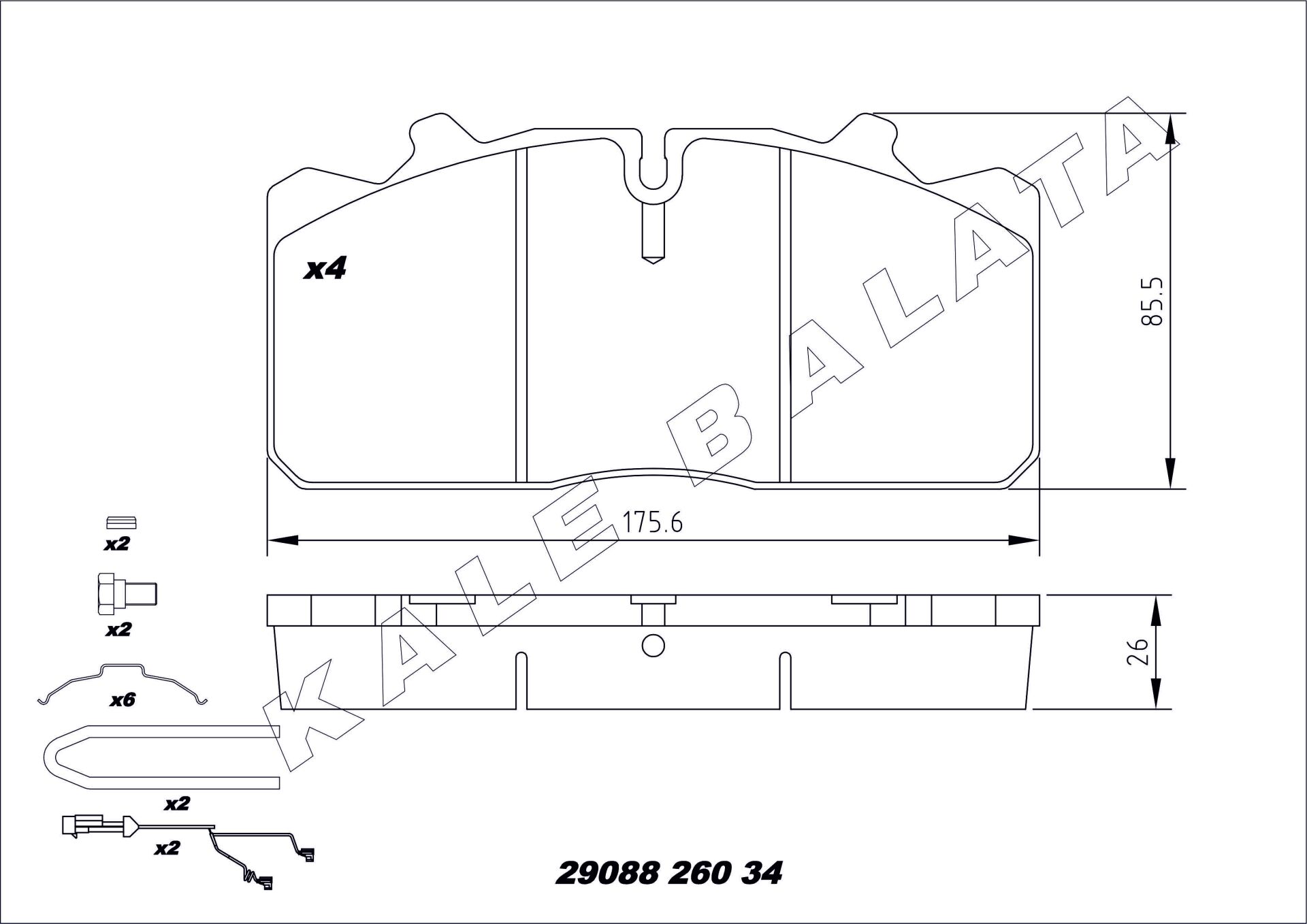 Disk Fren Balatası - Wva No: 29088 - Man – Renault – Daf - Ön/Arka | Oem No: 1906467 - Kale Balata