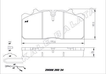 Disk Fren Balatası - Wva No: 29088 - Man – Renault – Daf - Ön/Arka | Oem No: 1906467 - Kale Balata