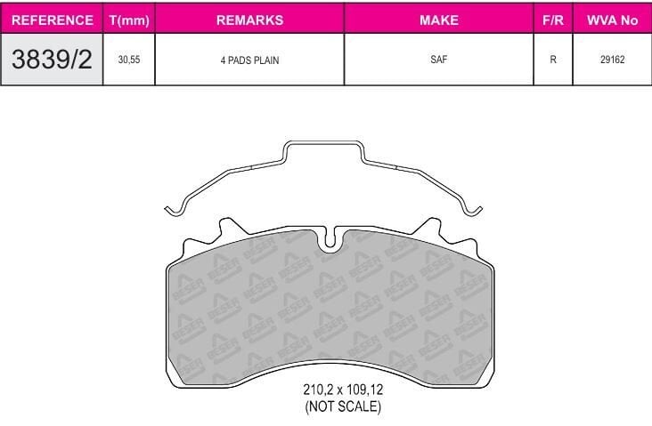 Disk Fren Balatası - Eco 29162 / Saf Dorsey | Beşer
