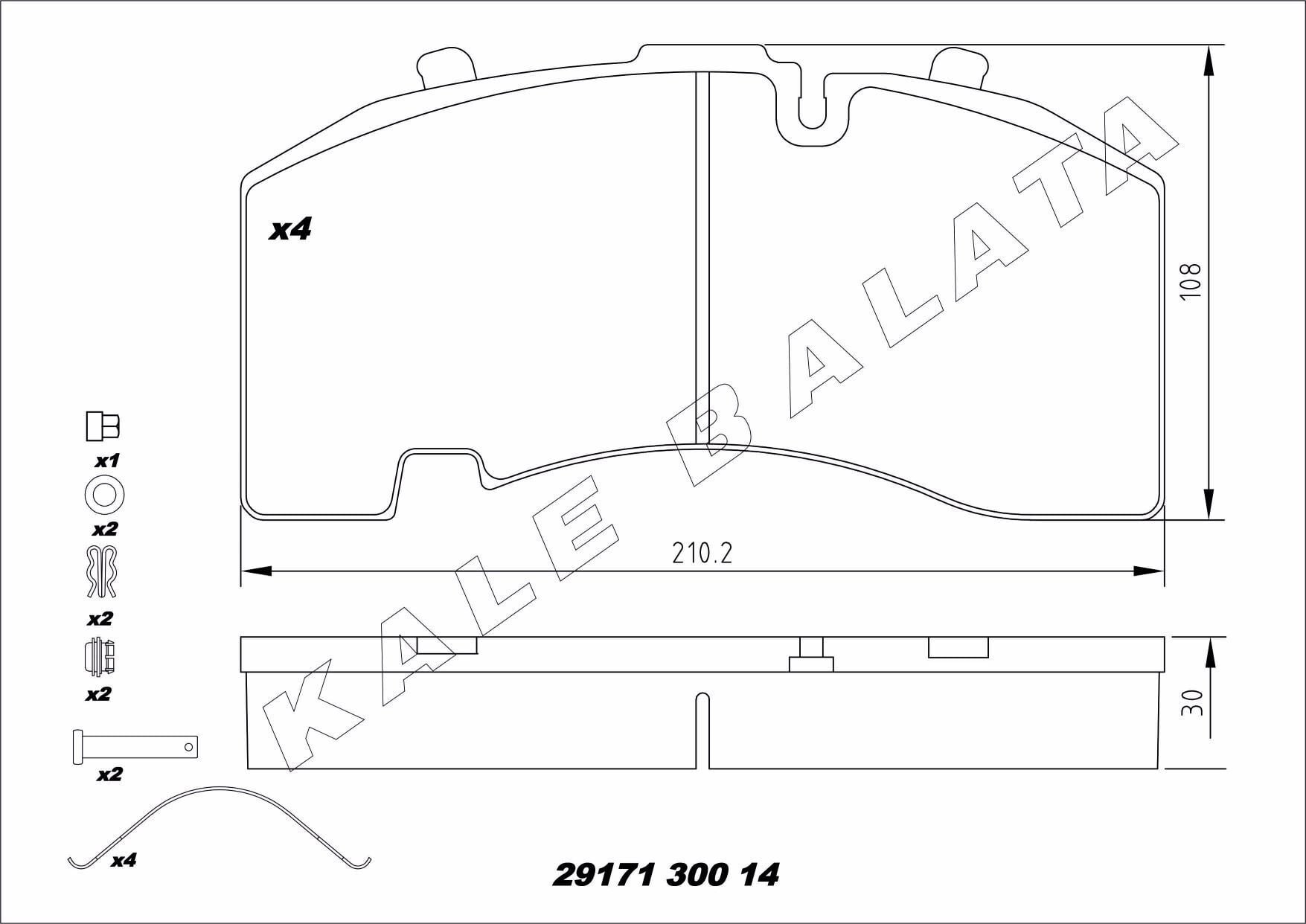 Disk Fren Balatası - Wva No: 29158/29171 - Bpw – Mercedes – Saf - Ön/Arka | Oem No: 44207020 - Kale Balata