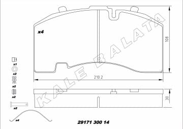 Disk Fren Balatası - Wva No: 29158/29171 - Bpw – Mercedes – Saf - Ön/Arka | Oem No: 44207020 - Kale Balata