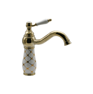 LAVABO BATARYASI - GEOMETRİK BEYAZ ALTIN
