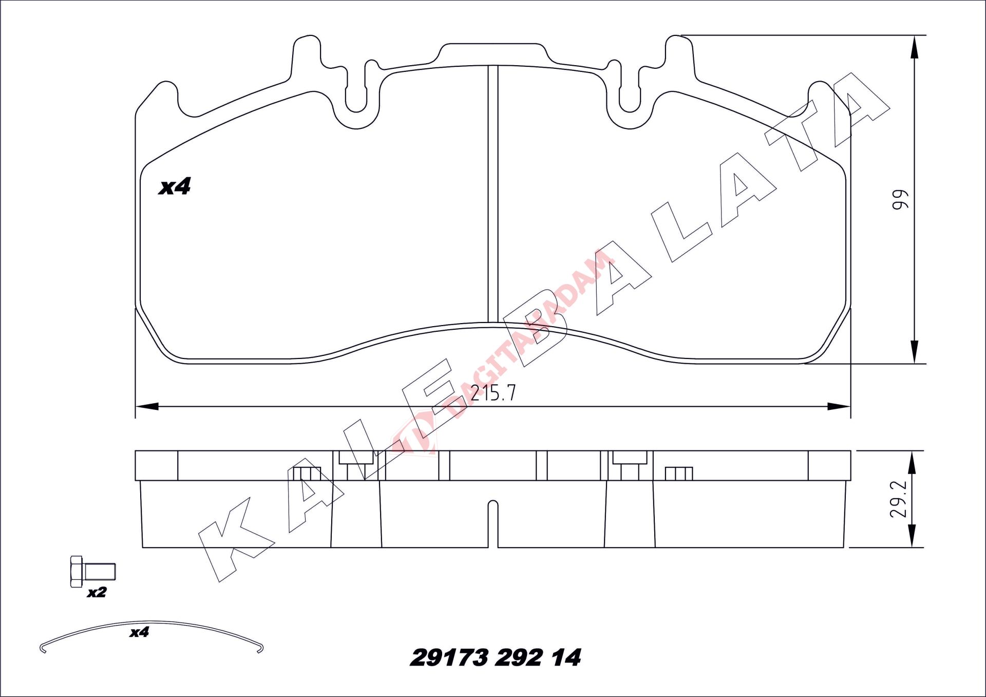 DİSK FREN BALATASI - ÖN ARKA 29173 RENAULT D SERİE, MIDLUM VOLVO FL II, III, FH 440