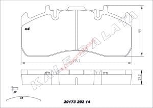 DİSK FREN BALATASI - ÖN ARKA 29173 RENAULT D SERİE, MIDLUM VOLVO FL II, III, FH 440