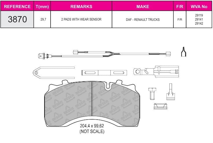 Disk Fren Balatası - Eco 29141 / Renault Midlum | Beşer