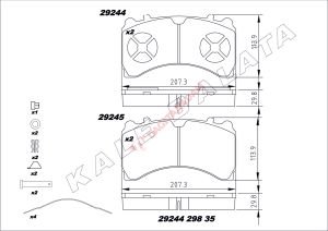 Disk Fren Balatası - Arka 29244 Mercedes Actros