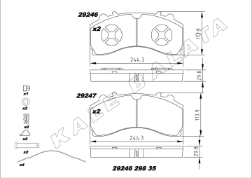 Disk Fren Balatası - Wva No: 29354/29353 - Mercedes - Ön/Arka | Oem No: K035471K50  - Kale Balata
