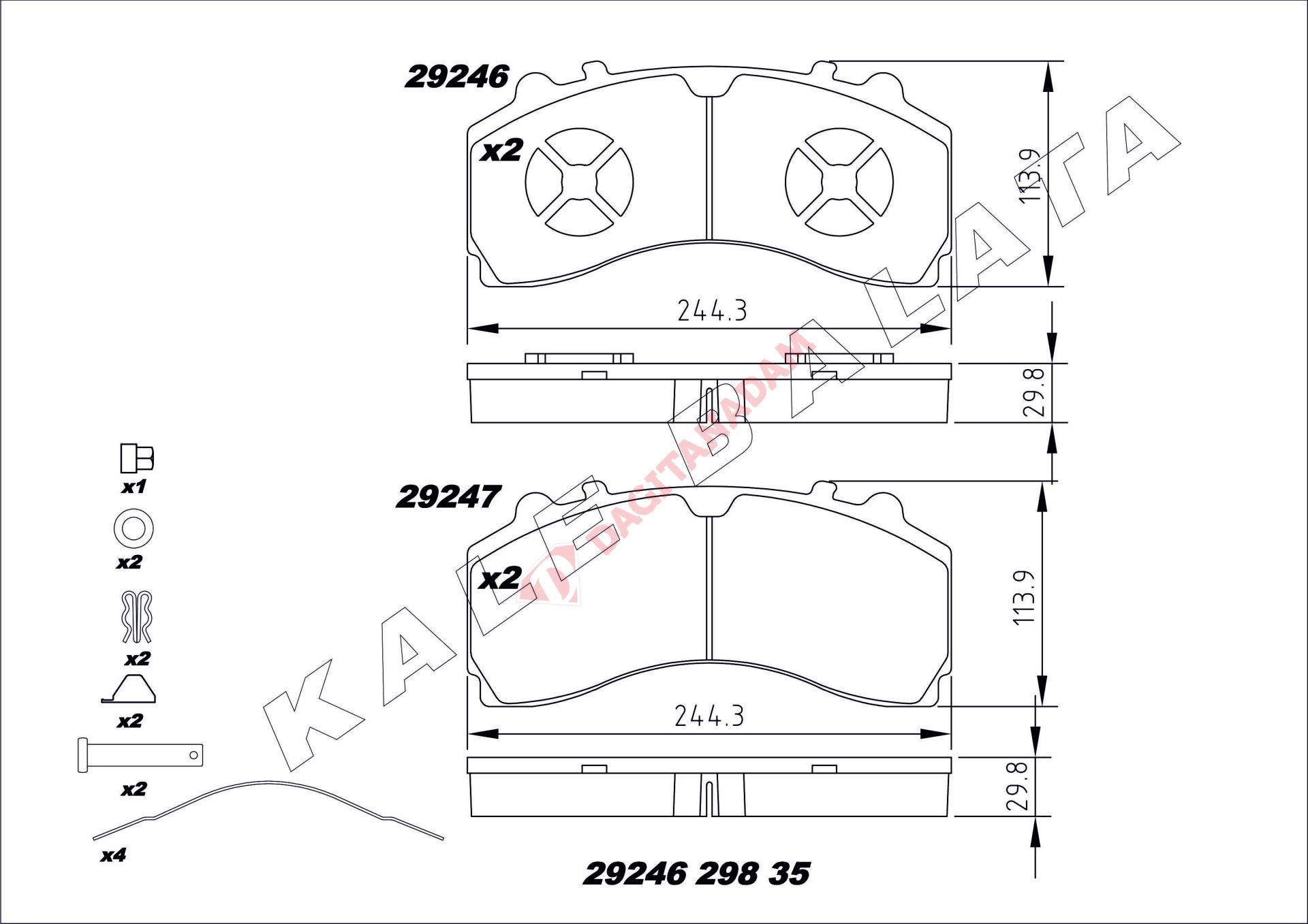 Disk Fren Balatası - Ön 29246 Mercedes Actros