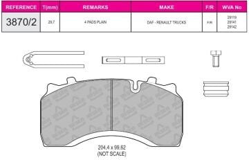 Disk Fren Balatası - Eco 29141 / Renault Midlum Aksesuarlı Fişsiz | Beşer