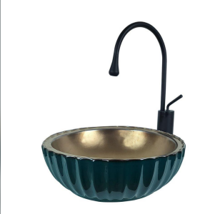 LAVABO - 40 CM YEŞİL BRONZ TEZGAH ÜSTÜ
