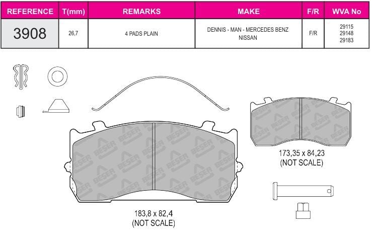 Disk Fren Balatası - Eco 29115 / Man 12180 | Beşer
