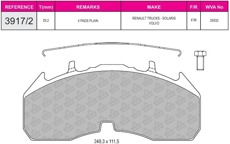 Disk Fren Balatası - Eco 29332 / Scanıa G440 – G460 | Beşer