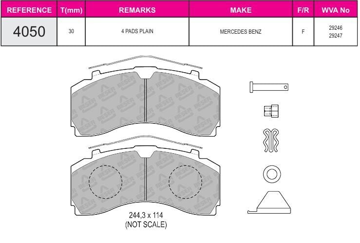 Disk Fren Balatası - Eco 29246 / Ön Mercedes Actros | Beşer