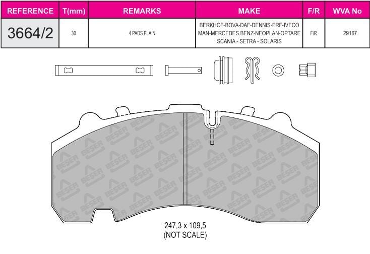 Disk Fren Balatası - Prıme 29167 / Bpw Frehauf Dingil  | Beşer