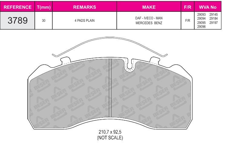 Disk Fren Balatası - Prıme 29093 / Mercedes Atego | Beşer