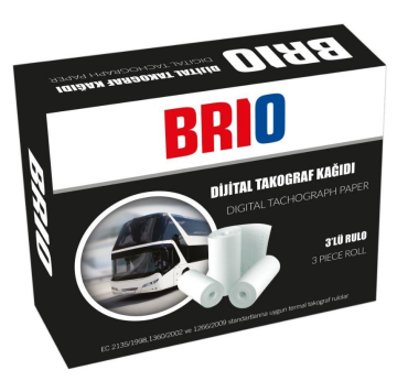 Takograf Kağıdı – Dijital Rulo Yeni Model 3'lü 8 Metre | Brio