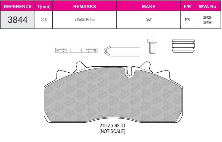 Disk Fren Balatası - Prıme 29159 / Daf Saf Treyler Lf55 | Beşer