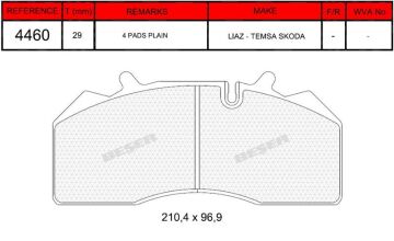 Disk Fren Balatası - Oem No: A350AA60YX01 - Lıaz – Temsa – Skoda - Ön/Arka | Beşer No: 4460