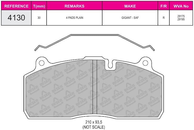 Disk Fren Balatası - Prıme 29195 / S.A.E. Axle, Smb Axle | Beşer