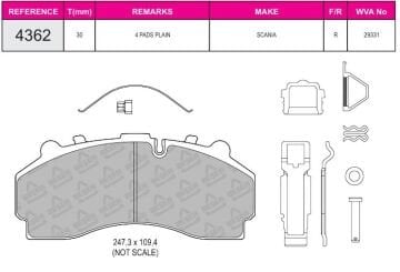 Disk Fren Balatası - Prıme 29331 / Ön - Arka Scanıa L / P /G / R / T / S Serisi 2017 Sonrası | Beşer