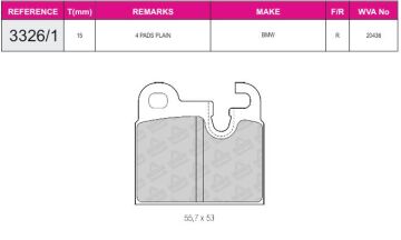 Disk Fren Balatası - Oem No: 34211108854 - Opel - Arka | Beşer No: 3326/1