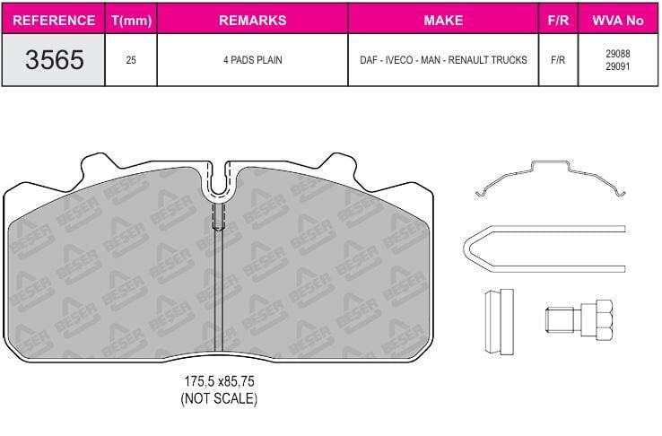 Disk Fren Balatası - Pro 29088 / Man 12153 | Beşer