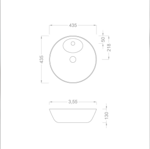 ÇANAK LAVABO - EKOSE DESEN BEYAZ