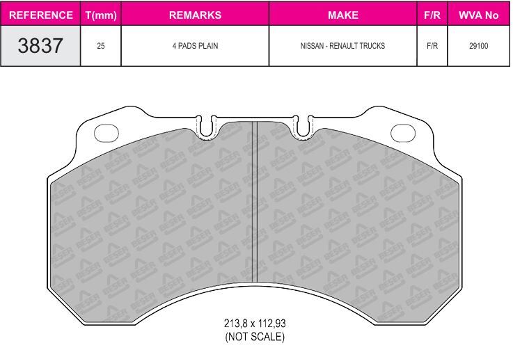 Disk Fren Balatası - Pro 29100 / Renault 213 | Beşer