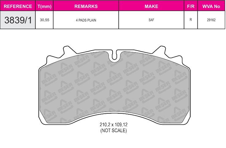 Disk Fren Balatası - Pro 29162 / Saf Dorsey | Beşer