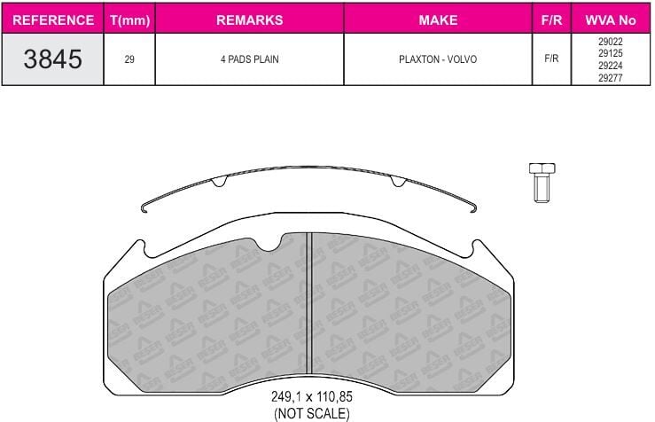 Disk Fren Balatası - Pro 29125 / Volvo Fh 12 | Beşer