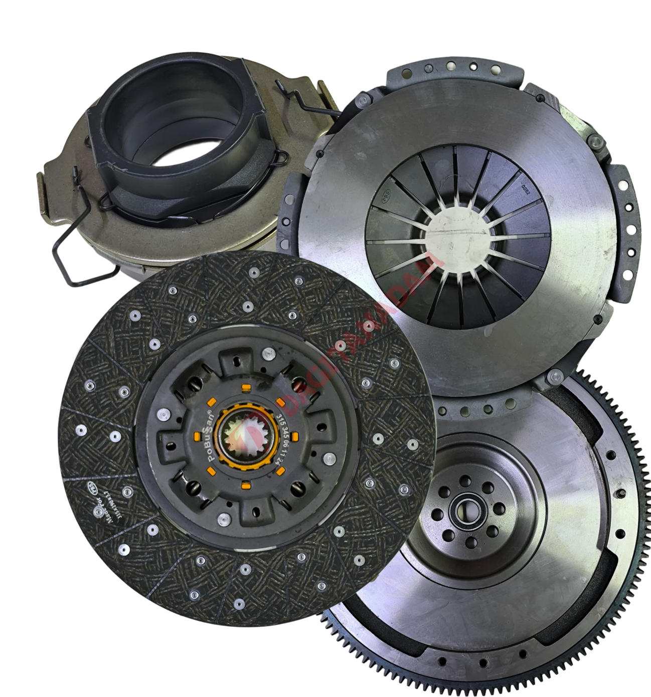 Debriyaj Seti - Baskı + Balata + Rulman + Volan + Volan Rulmanı - Isuzu Nnr-Nlr-Nlr Long