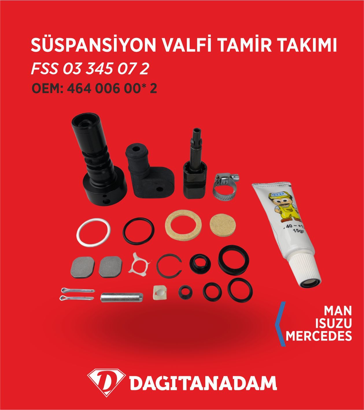 Süspansiyon Valfi Tamir Takımı - Volvo - Man - Isuzu - Mercedes / Oem: 464 006 00* 2