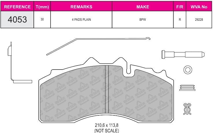 Disk Fren Balatası - Pro 29228 / Bpw Dingil Büyük | Beşer