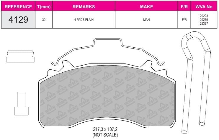 Disk Fren Balatası - Pro 29279 / Wabco Ng 22 Kaliper | Beşer