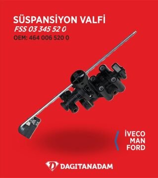 Süspansiyon Valfi - Kogel - Schmıtz - Krone - Bpw - Fruehauf - Goldhofer - Iveco - Orthaus - Man - Daf - Erf - Mercedes Evobus - Ford - Kasbohrer / Oem: 464 006 520 0