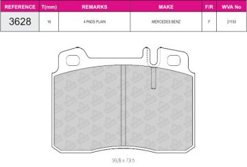 Disk Fren Balatası - Wva No: 21153 - Mercedes - Ön | Beşer No: 3628