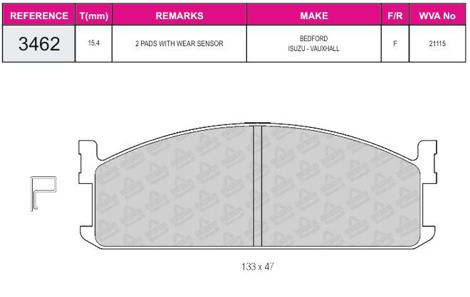 Disk Fren Balatası - Oem No: 4295800 - Isuzu - Ön | Beşer No: 3462