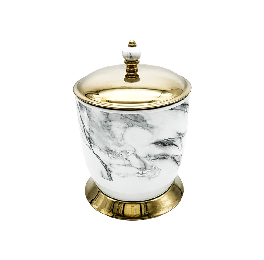 ÇÖP KOVASI - MARBLE BEJ PVD ROSE GOLD