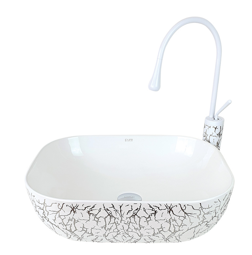ÇANAK LAVABO - MARBLE BEYAZ GÜMÜŞ BEYAZ