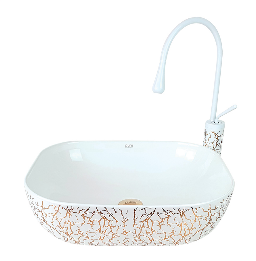ÇANAK LAVABO - MARBLE BEYAZ BRONZ BEYAZ