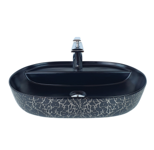 ÇANAK LAVABO - MARBLE SİYAH GÜMÜŞ BEYAZ