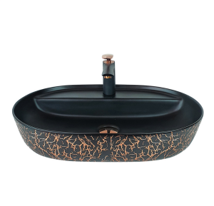 ÇANAK LAVABO - MARBLE SİYAH BRONZ BEYAZ