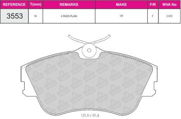 Disk Fren Balatası - Wva No: 21478/21479 - Volkswagen - Ön | Beşer No: 3553