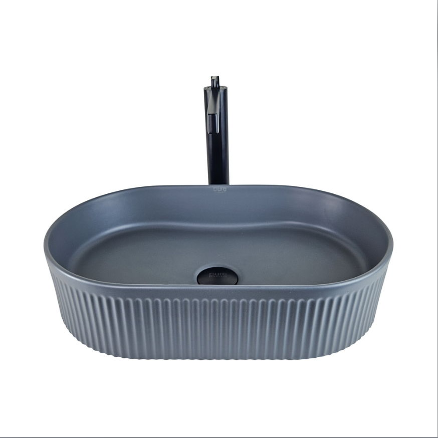 STRİPO TEZGAH ÜSTÜ ÇANAK LAVABO - BEYAZ MAT GRİ