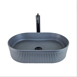 STRİPO TEZGAH ÜSTÜ ÇANAK LAVABO - BEYAZ MAT GRİ